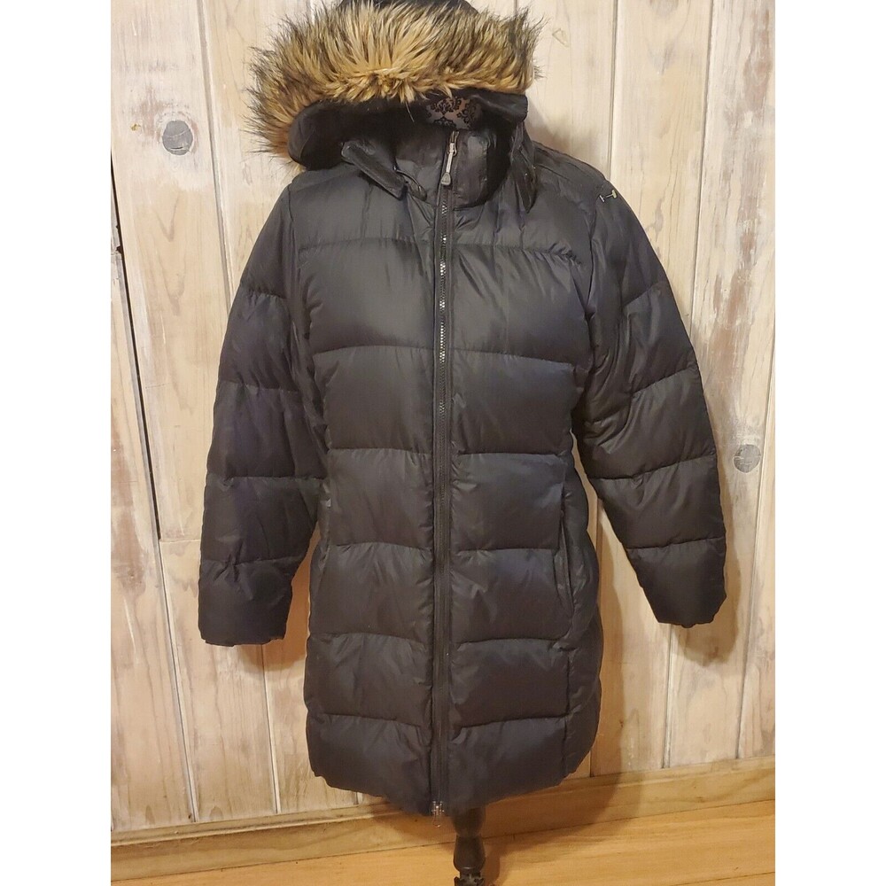 Mountain Hardwear Down Coat Sz S Black Puffer Goose  Women's Hood